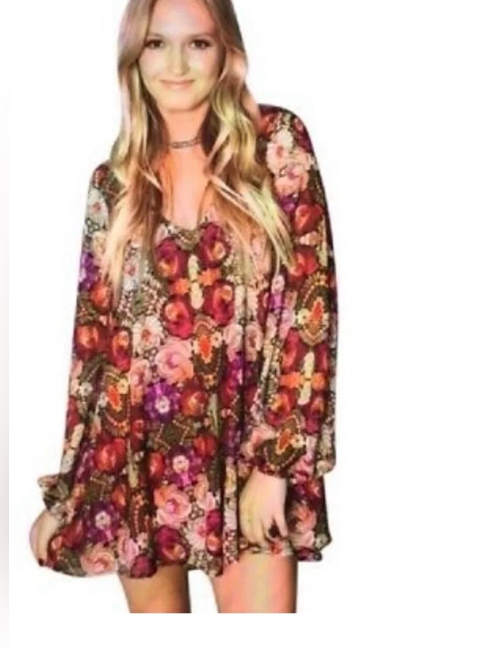 Show Me Your Mumu Donna Michelle Wild Jewels Printed Tunic Mini Dress Size Med